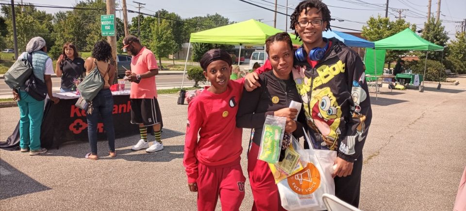 Volunteers at a summer community event